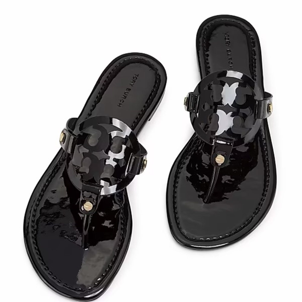 Tory Burch Miller Patent Leather Thong Sandals